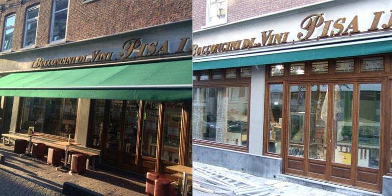 Gelateria olandese con infissi Battelli